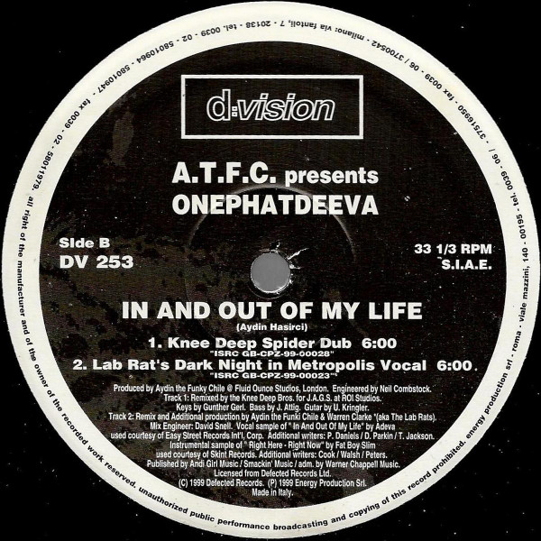 ATFC Presents OnePhatDeeva - In And Out Of My Life (Part 2) | D:Vision Records (DV253) - 3