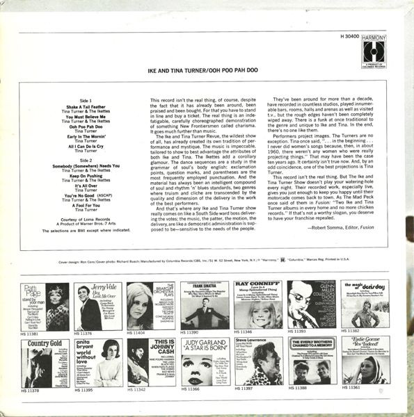 Ike & Tina Turner - Ooh Poo Pah Doo | Harmony (H 30400) - 2