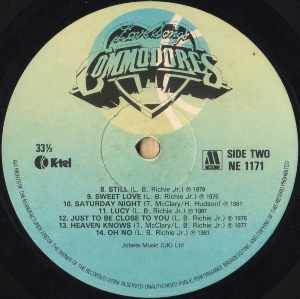 Commodores - Love Songs | K-Tel (NE 1171) - 4