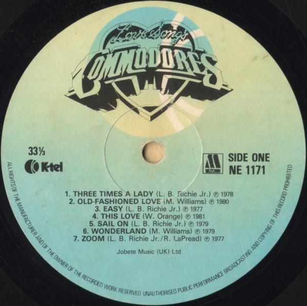 Commodores - Love Songs | K-Tel (NE 1171) - 3