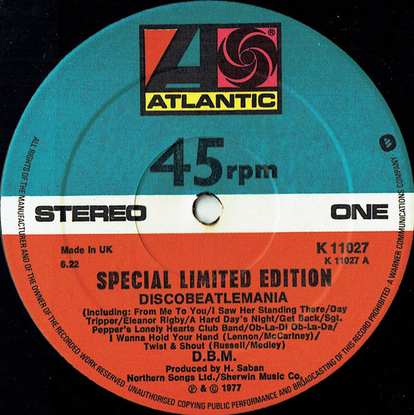 D.B.M. - Discobeatlemania | Atlantic (K 11027)