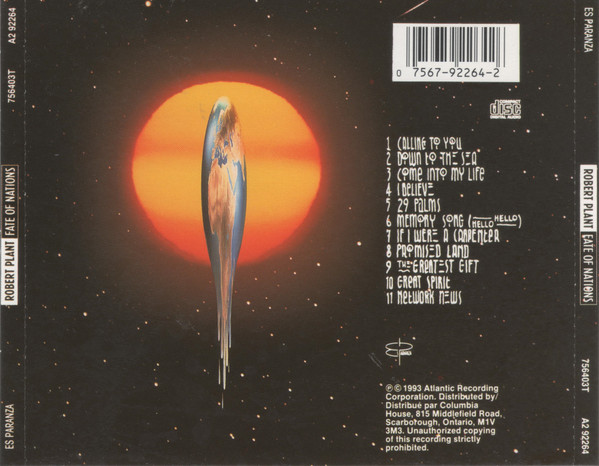 Robert Plant - Fate Of Nations [CD] | Es Paranza Records (A2 92264) - 2