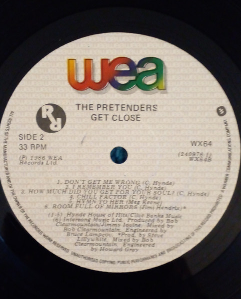 The Pretenders - Get Close | Real Records (WX 64) - 4 The Pretenders - Get Close | Real Records (WX 64) - 4