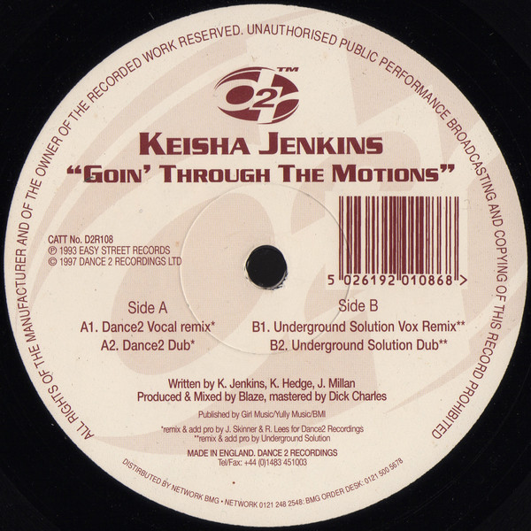 Kechia Jenkins - Goin' Through The Motions | Dance 2 Recordings (D2R108) - main