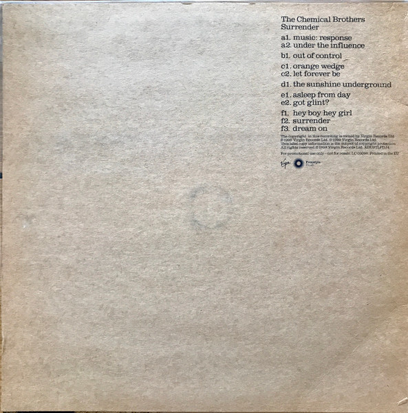The Chemical Brothers - Surrender | Virgin (XDUSTLPDJ 4) - 2 The Chemical Brothers - Surrender | Virgin (XDUSTLPDJ 4) - 2