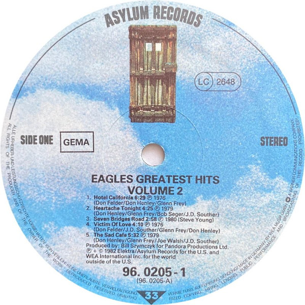 Eagles - Eagles Greatest Hits Volume 2 | Asylum Records (96.0205-1) - 3 Eagles - Eagles Greatest Hits Volume 2 | Asylum Records (96.0205-1) - 3