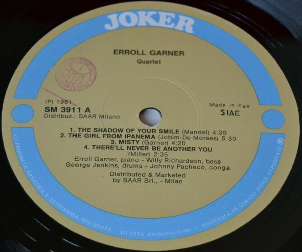 Erroll Garner - Quartet | Joker (SM 3911) - main