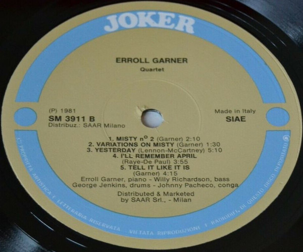 Erroll Garner - Quartet | Joker (SM 3911) - 2