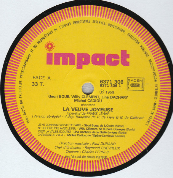 Various - La Veuve Joyeuse | Impact (6371 306) - 2