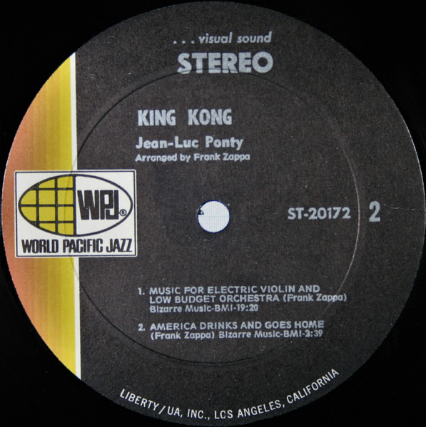 Jean-Luc Ponty - King Kong: Jean-Luc Ponty Plays The Music Of Frank Zappa | World Pacific Jazz (ST-20172) - 4 Jean-Luc Ponty - King Kong: Jean-Luc Ponty Plays The Music Of Frank Zappa | World Pacific Jazz (ST-20172) - 4