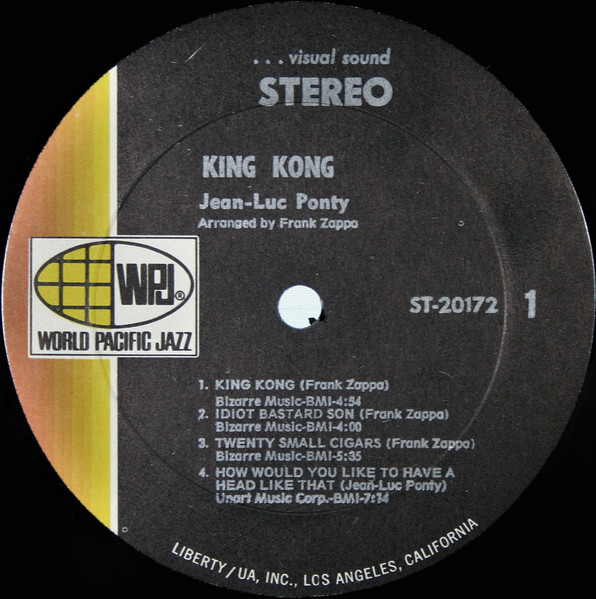 Jean-Luc Ponty - King Kong: Jean-Luc Ponty Plays The Music Of Frank Zappa | World Pacific Jazz (ST-20172) - 3 Jean-Luc Ponty - King Kong: Jean-Luc Ponty Plays The Music Of Frank Zappa | World Pacific Jazz (ST-20172) - 3