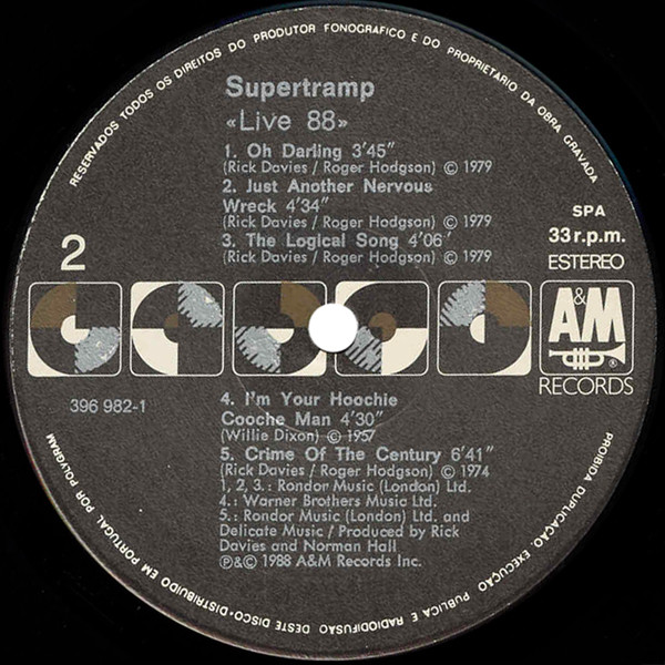 Supertramp - Live '88 | A&M Records (396 982-1) - 4