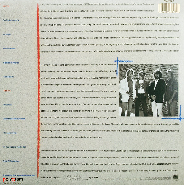 Supertramp - Live '88 | A&M Records (396 982-1) - 2