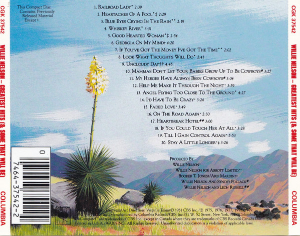 Willie Nelson - Greatest Hits (And Some That Will Be) | Columbia (CGK 37542) - 2 Willie Nelson - Greatest Hits (And Some That Will Be) | Columbia (CGK 37542) - 2