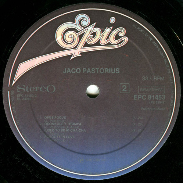 Jaco Pastorius - Jaco Pastorius | Epic (EPC 81453) - 3