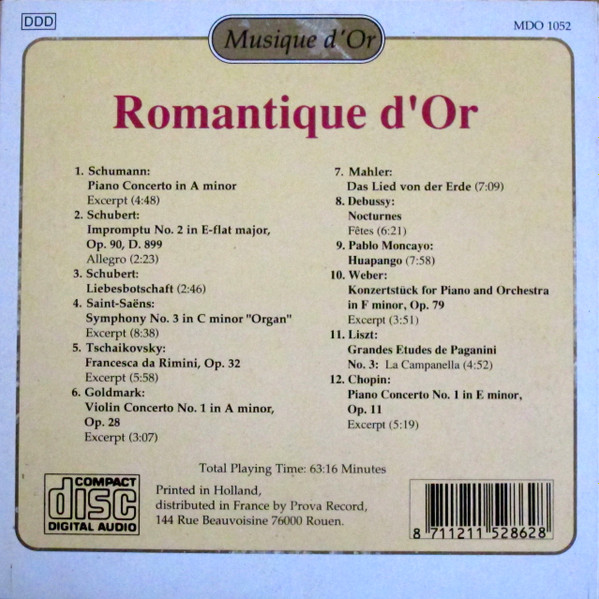 Various - Romantique D'Or | Musique d'Or (MDO 1052) - 2 Various - Romantique D'Or | Musique d'Or (MDO 1052) - 2