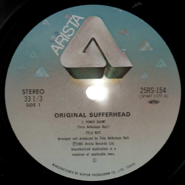 Fela Kuti - Original Sufferhead | Arista (25RS-154) - 4