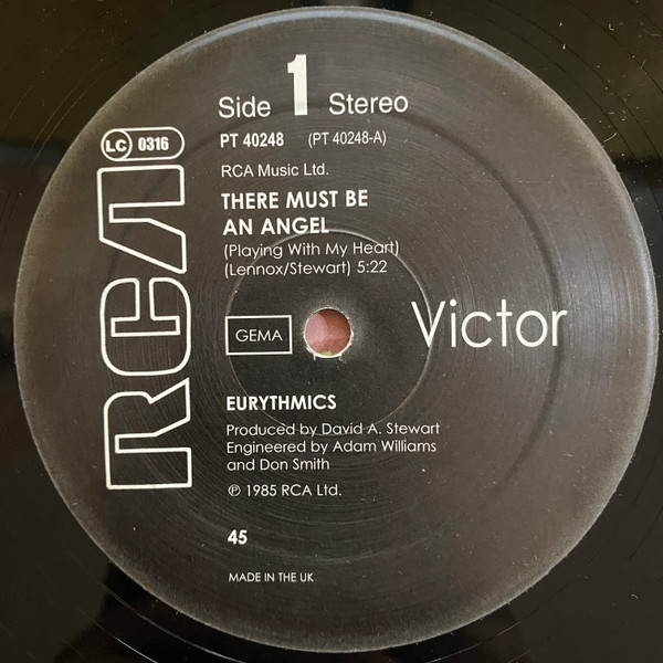 Eurythmics - There Must Be An Angel (Playing With My Heart) | RCA (PT 40248) - 3