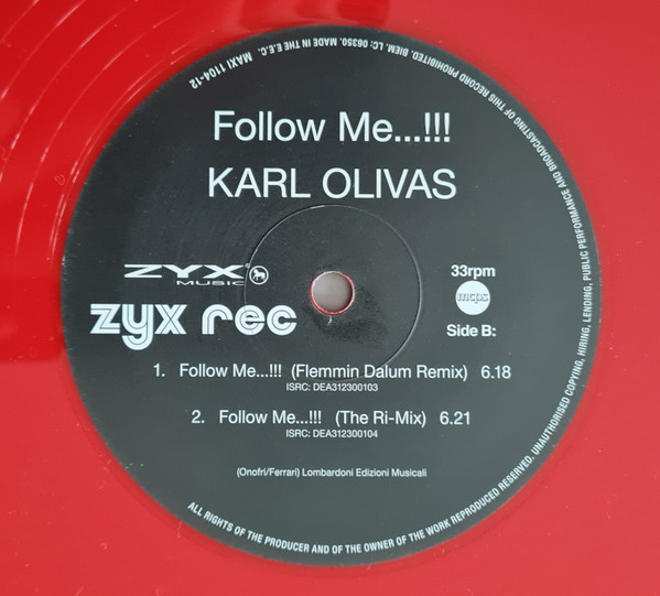 Karl Olivas - Follow Me...!!! | ZYX Music (MAXI 1104-12)