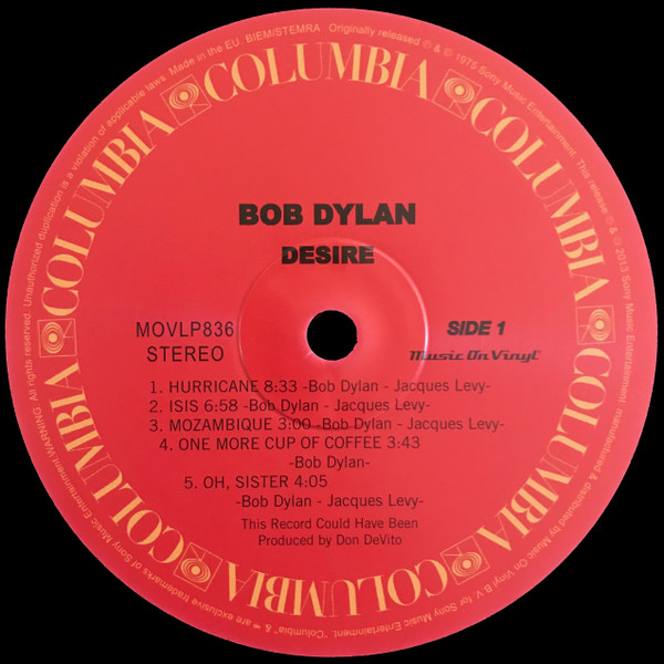 Bob Dylan - Desire | Music On Vinyl (MOVLP836) - 3 Bob Dylan - Desire | Music On Vinyl (MOVLP836) - 3