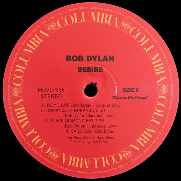 Bob Dylan - Desire | Music On Vinyl (MOVLP836) - 4 Bob Dylan - Desire | Music On Vinyl (MOVLP836) - 4