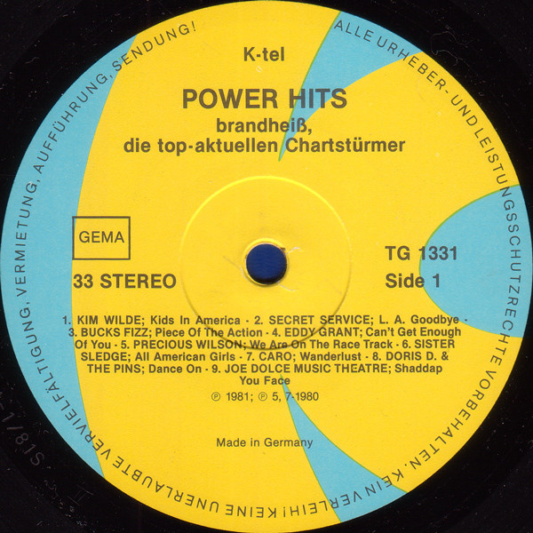 Various - Power Hits (Brandheiß, Die Top-Aktuellen Chartstürmer) | K-Tel (TG 1331) - 3