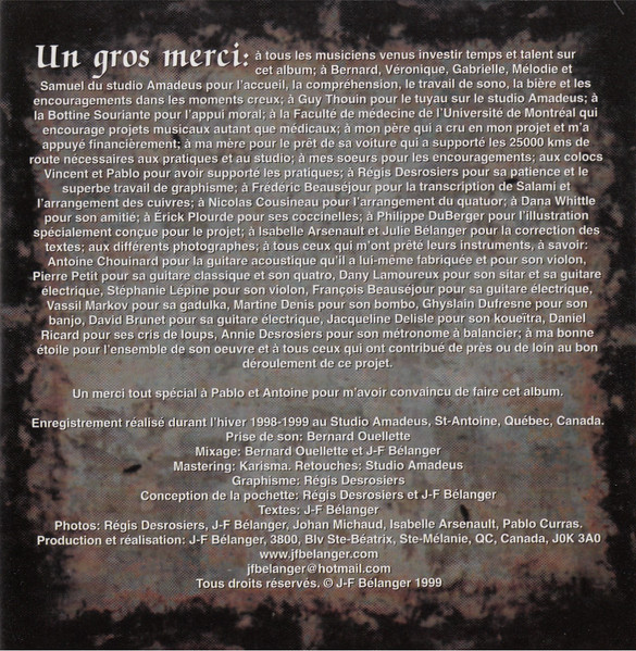 Jean-François Bélanger - Avant La Dérive | Not On Label (Jean-François Bélanger Self-released) (JFB CD 02) - 4