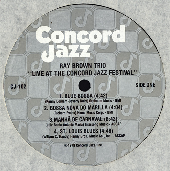 Ray Brown Trio With Special Guest Ernestine Anderson - Live At The Concord Jazz Festival 1979 | Concord Jazz (CJ-102) - 3