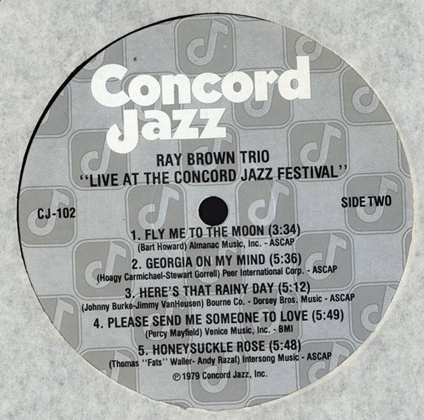 Ray Brown Trio With Special Guest Ernestine Anderson - Live At The Concord Jazz Festival 1979 | Concord Jazz (CJ-102) - 4