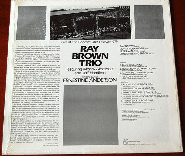 Ray Brown Trio With Special Guest Ernestine Anderson - Live At The Concord Jazz Festival 1979 | Concord Jazz (CJ-102) - 2