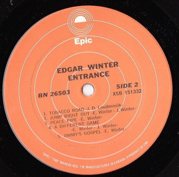 Edgar Winter - Entrance [Vinyl] | Epic (BN 26503) - 4