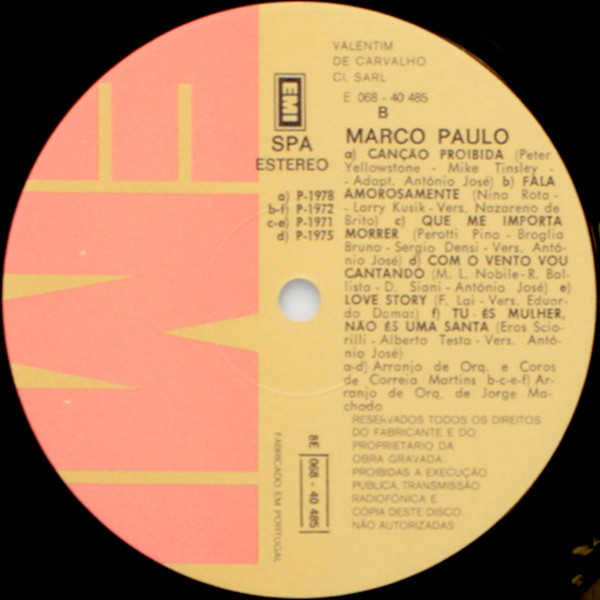 Marco Paulo - Concerto Ligeiro | EMI (8E 068 40485) - 4