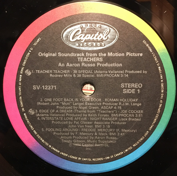 Various - Original Soundtrack From The Motion Picture "Teachers" [Vinyl] | Capitol Records (SV-12371) - 3