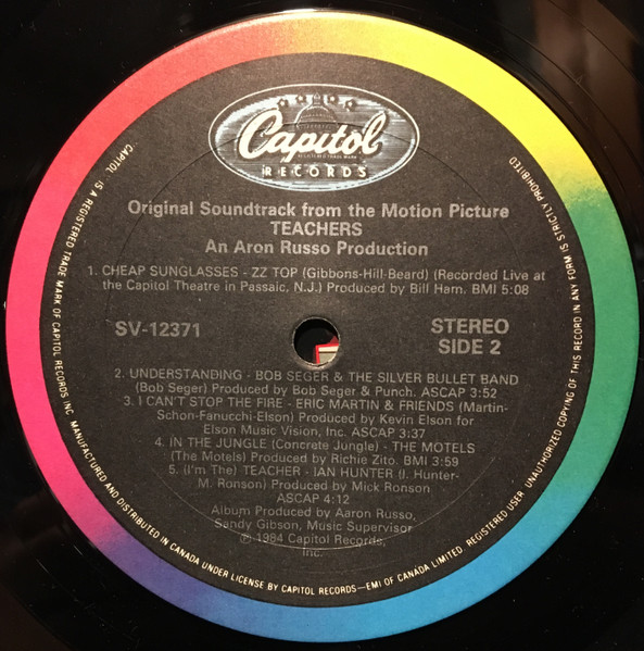 Various - Original Soundtrack From The Motion Picture "Teachers" [Vinyl] | Capitol Records (SV-12371) - 4