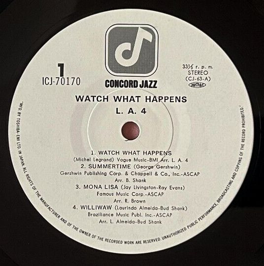 LA4 - Watch What Happens | Concord Jazz (ICJ-70170) - 4