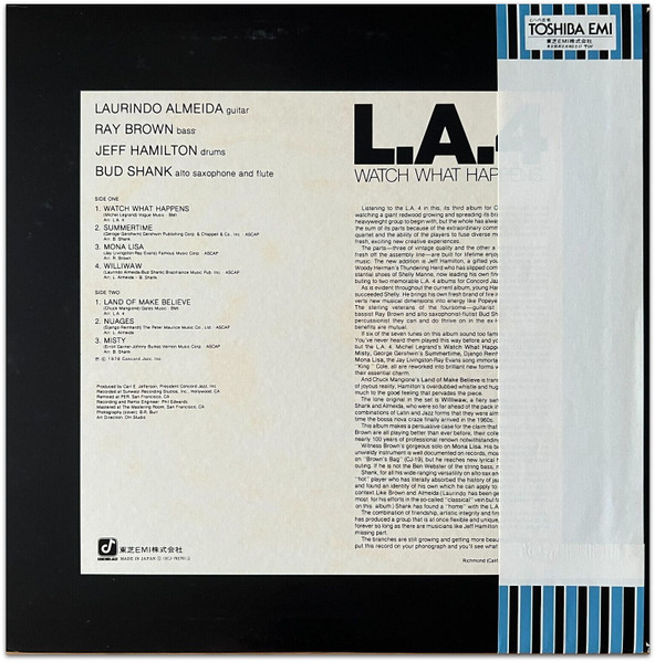 LA4 - Watch What Happens | Concord Jazz (ICJ-70170) - 3