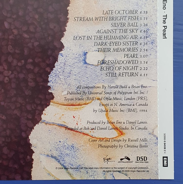 Harold Budd / Brian Eno With Daniel Lanois - The Pearl | Astralwerks (50999 6 84538 2 4) - 4