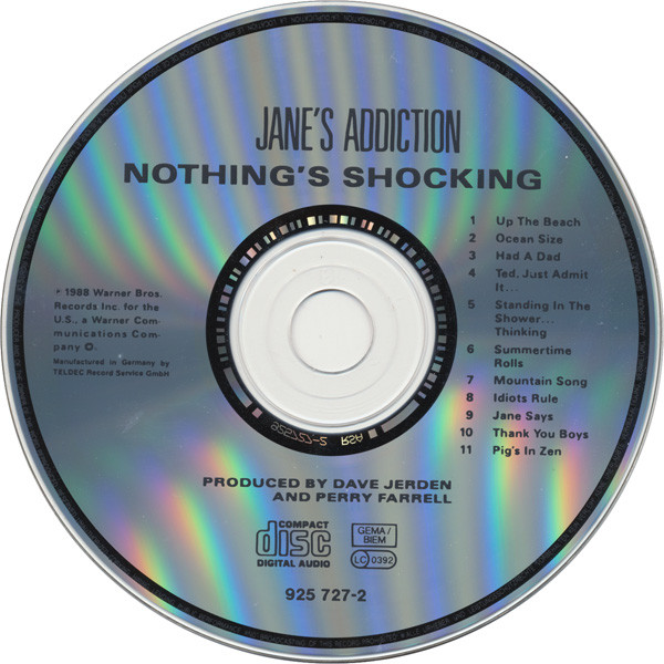 Jane's Addiction - Nothing's Shocking | Warner Bros. Records (925 727-2) - 3