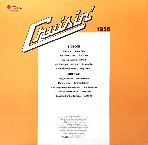 Various - Cruisin' 1956 [Vinyl] | Ruby Records Limited (RR3-4081) - 2