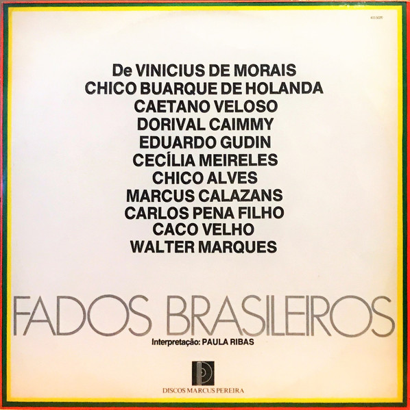 Paula Ribas - Fados Brasileiros | Discos Marcus Pereira (403.5020) - main