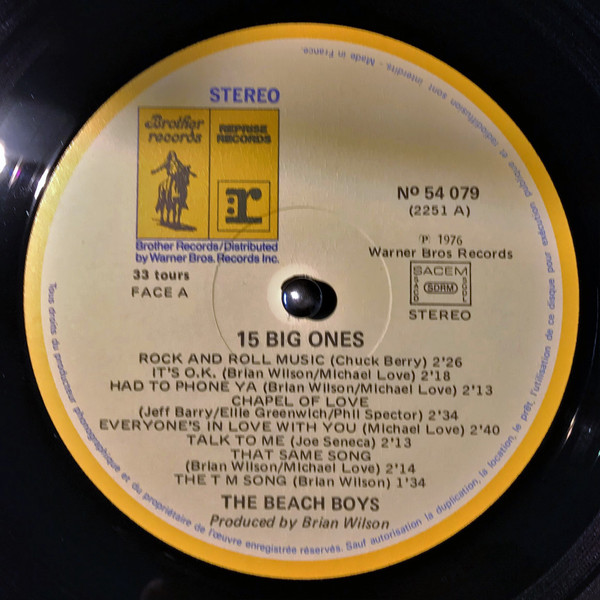 The Beach Boys - 15 Big Ones | Brother Records (54 079) - 3