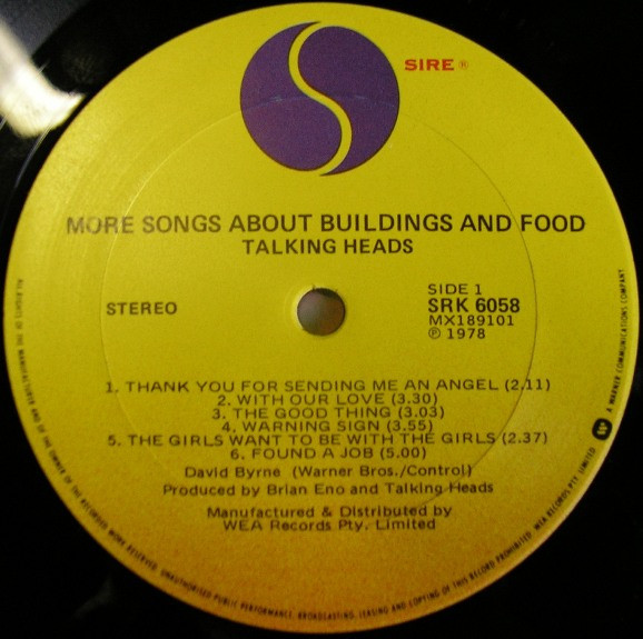 Talking Heads - More Songs About Buildings And Food | Sire (SRK 6058) - 3 Talking Heads - More Songs About Buildings And Food | Sire (SRK 6058) - 3