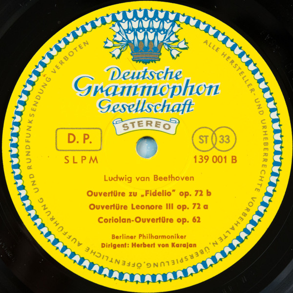 Franz Schubert / Ludwig van Beethoven : Berliner Philharmoniker · Herbert von Karajan - Symphonie Nr. 8 »Unvollendete« / Fidelio · Leonore III · Coriolan (Ouvertüren) | Deutsche Grammophon (139 001 SLPM) - 4
