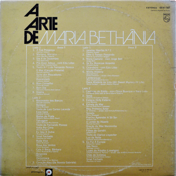 Maria Bethânia - A Arte De Maria Bethânia | Philips (6641 561) - 2