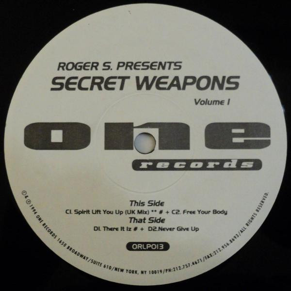 Roger Sanchez - Secret Weapons Volume I | One Records (ORLP013)