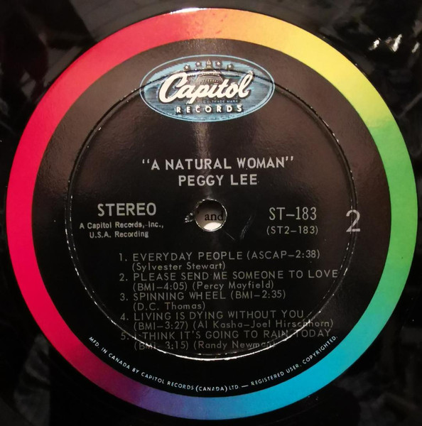 Peggy Lee - A Natural Woman | Capitol Records (Canada) Ltd. (ST-183) - 4 Peggy Lee - A Natural Woman | Capitol Records (Canada) Ltd. (ST-183) - 4