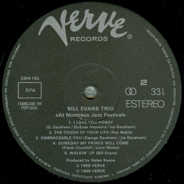 Bill Evans - At The Montreux Jazz Festival | Verve Records (2304 152) - 4
