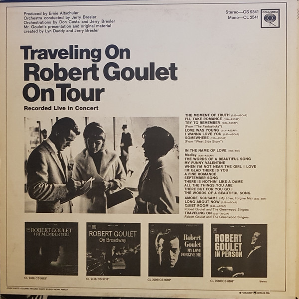 Robert Goulet - Traveling On - Robert Goulet On Tour | Columbia (CS 9341) - 2