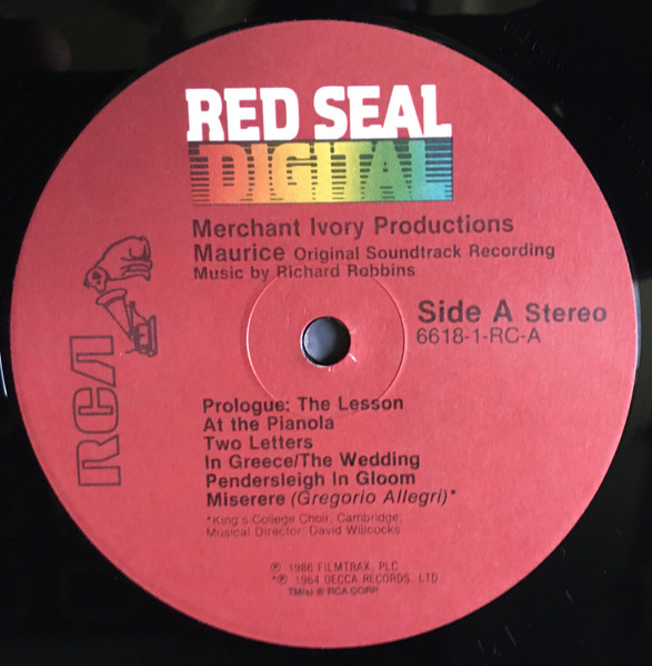 Richard Robbins - Maurice (Original Soundtrack Recording) | RCA Red Seal (6618-1-RC) - 3 Richard Robbins - Maurice (Original Soundtrack Recording) | RCA Red Seal (6618-1-RC) - 3