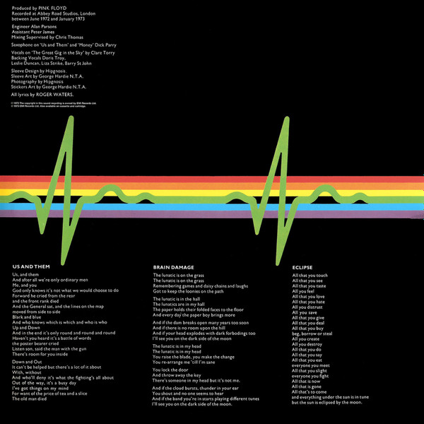 Pink Floyd - The Dark Side Of The Moon LP- 30TH ANNIVERSARY | Harvest (SHVL 804) - 3 Pink Floyd - The Dark Side Of The Moon LP- 30TH ANNIVERSARY | Harvest (SHVL 804) - 3